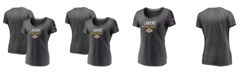 Fanatics Women's Charcoal Los Angeles Lakers Double-Fade Space-Dye V-Neck T-shirt